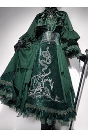 ZJ Story This Grave Buried Remains of Dragon Embroidered Underbust JSK and Cape(Limited Reservation/4 Colours/Full Payment Without Shipping)
